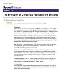 Cover of Spend Matters The Evolution of Corporate Procurement Systems
